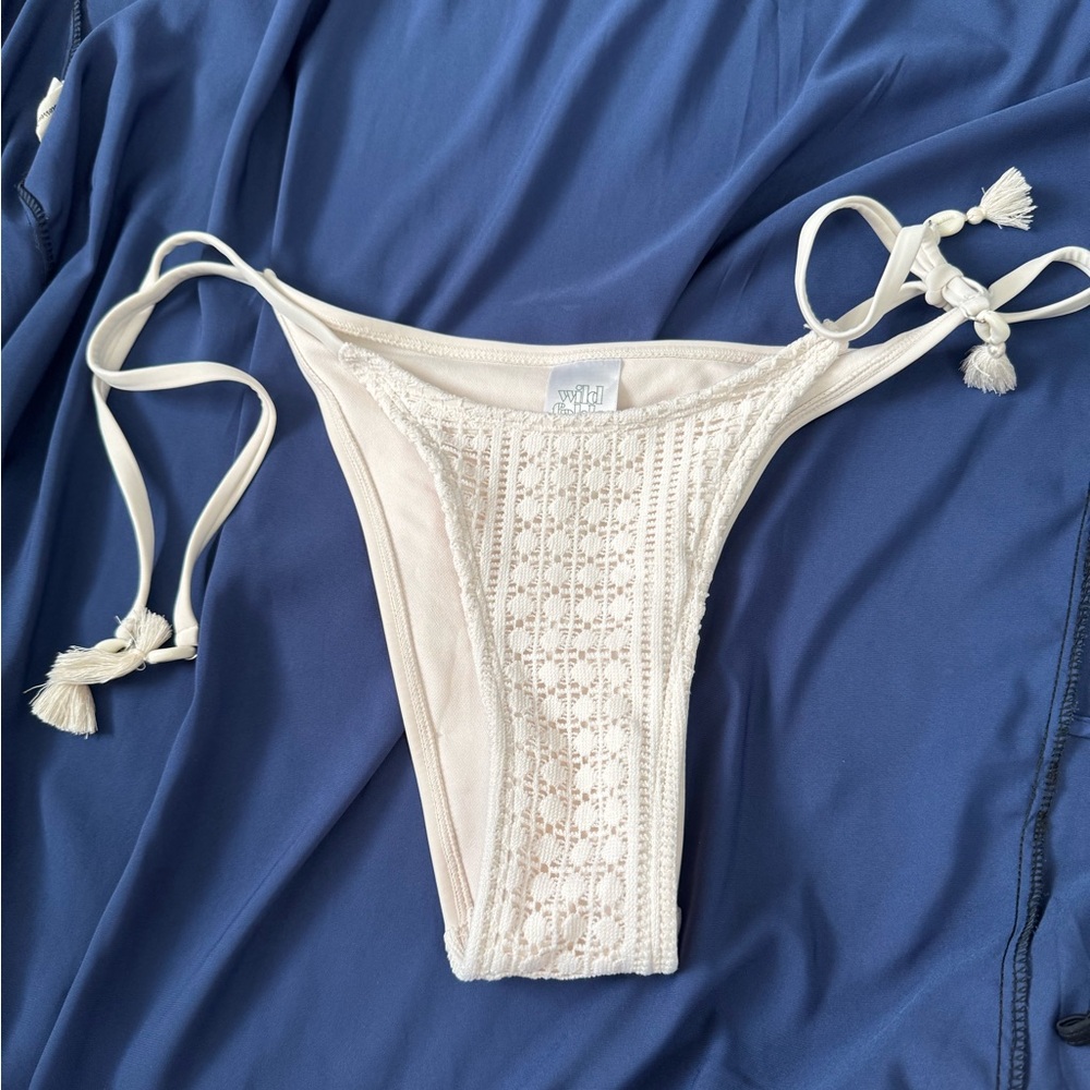 Wild Fable Cream Crochet Bikini Bottom